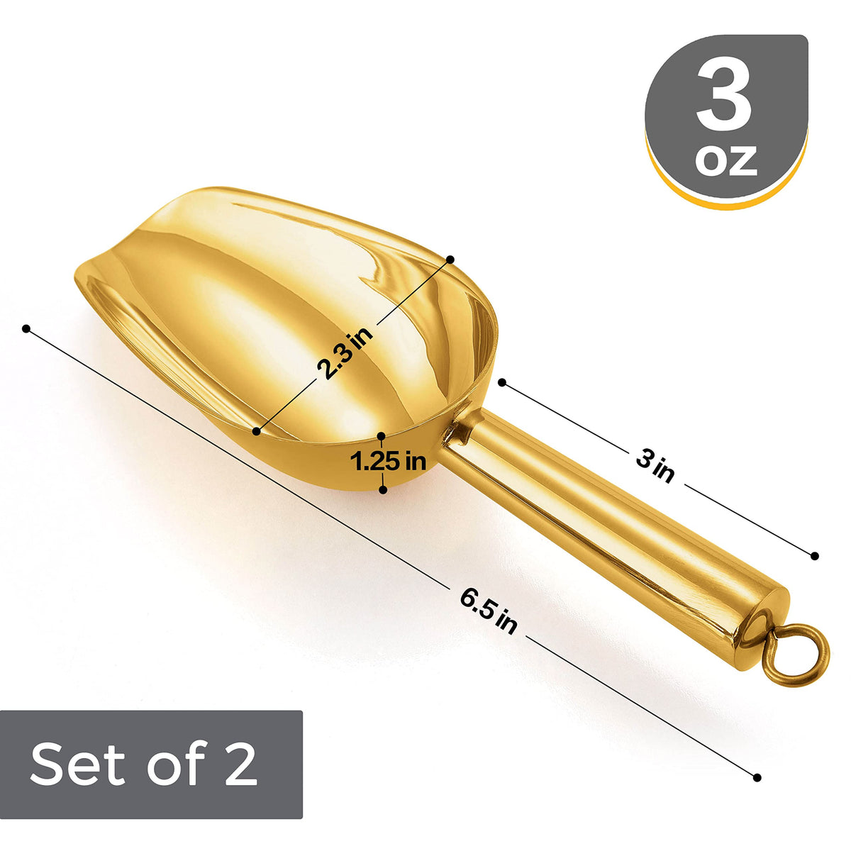 3oz Mini ice Scoop Set of 2 (2 Count)