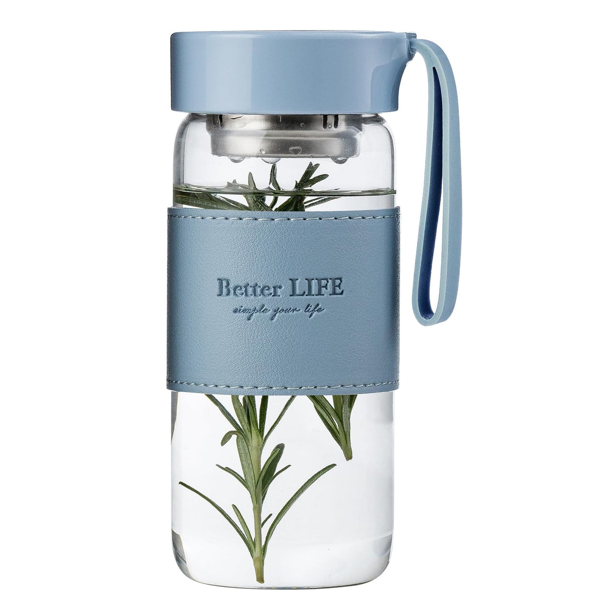 Glass Tea Bottle 16 oz Drinking Bottle with Non