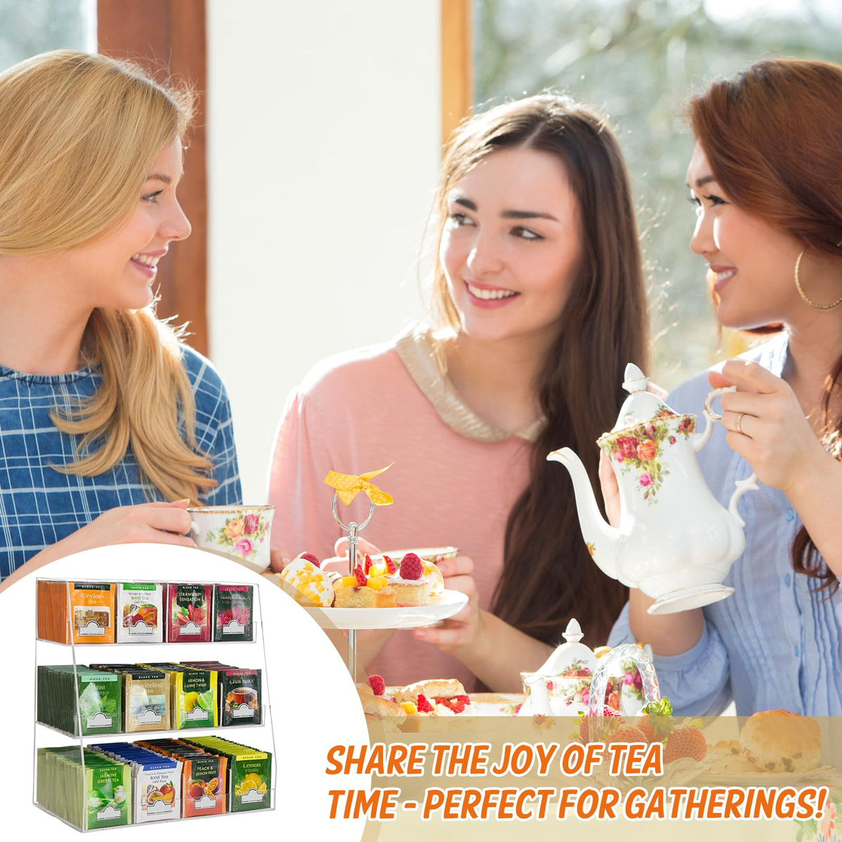 3 Tier Acrylic Tea Bag Organizer