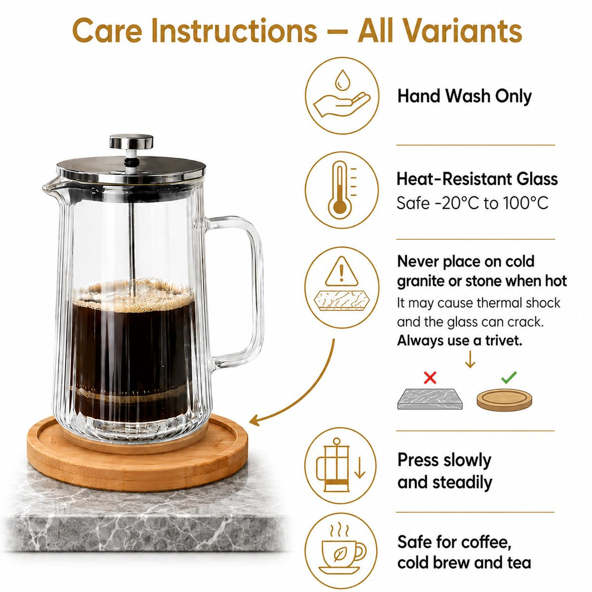 Glass French Press Coffee Maker