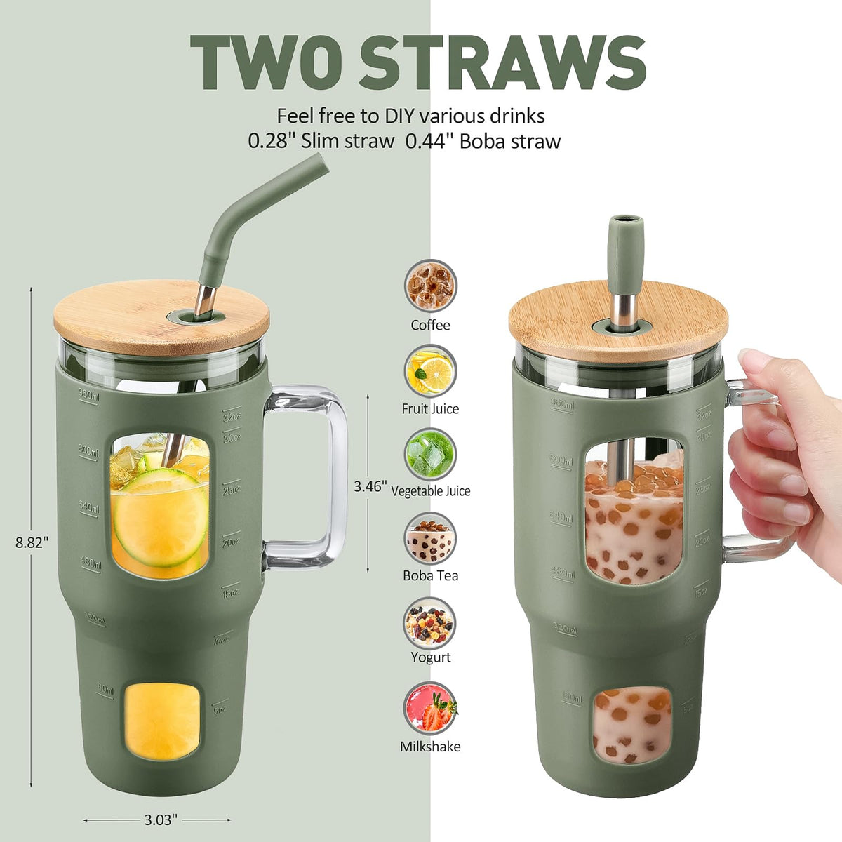 Glass Tumbler with Lid