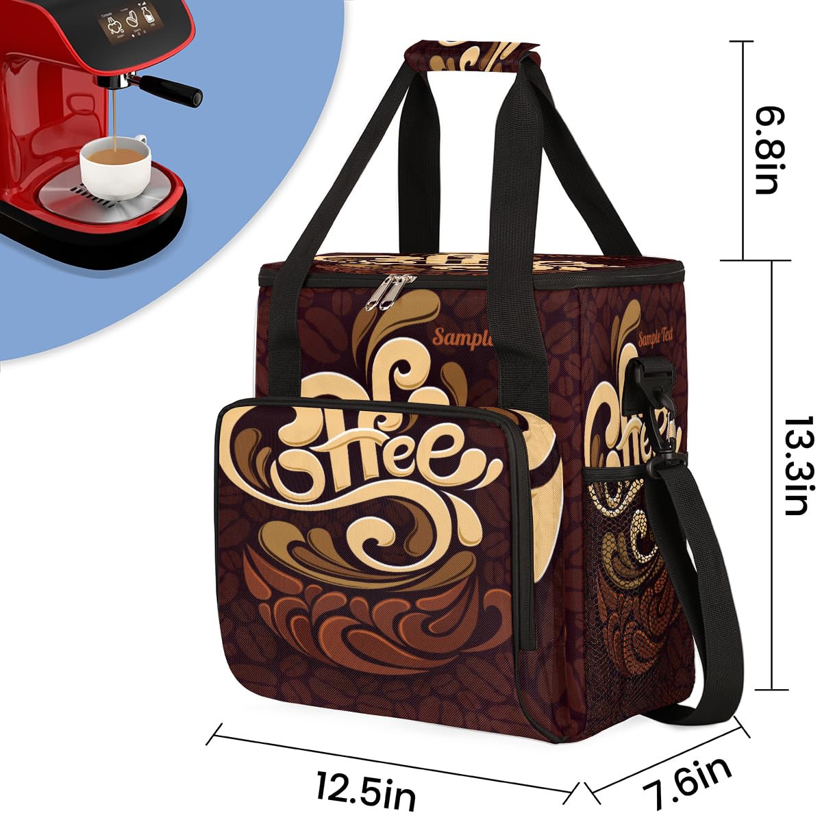 Funny Coffee Coffee Maker Carring Bag Coffee Cafe Travel Carrying Storage Tote Bag Compatible with Keurig K
