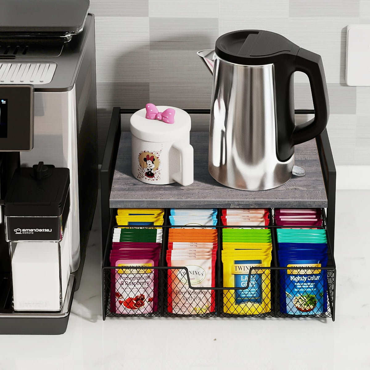 Tea Organizer with Drawer