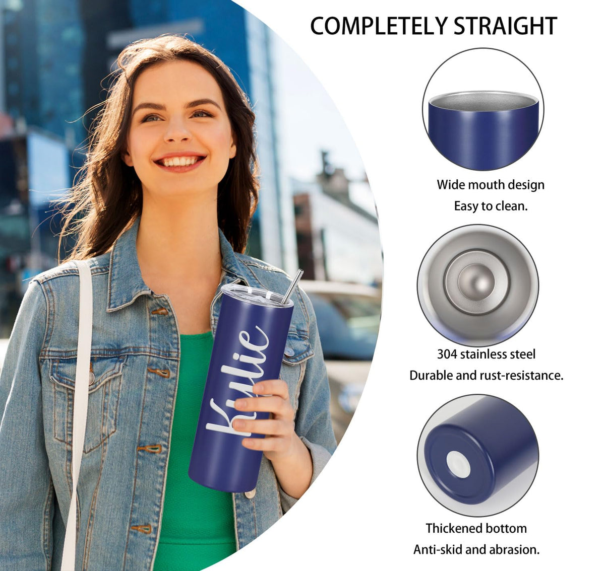 4 Pack 20 Oz Straight Skinny Tumblers (4 Count)