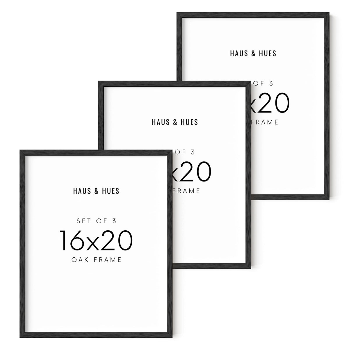 16x20 Black Oak Frame Set of 3 (3 Count)