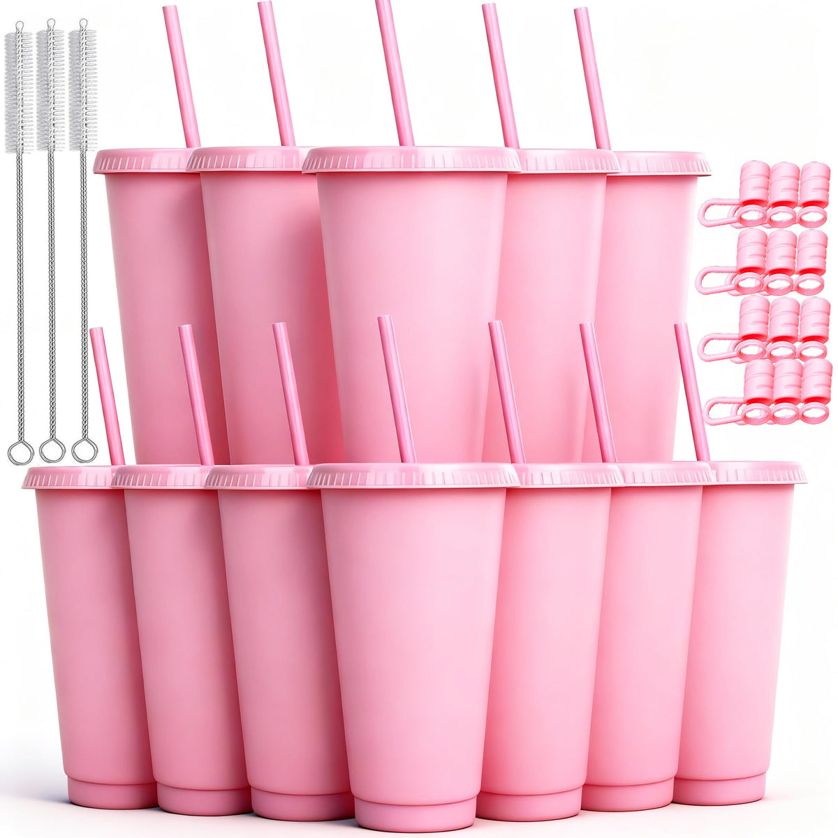 24 oz Reusable Plastic Cups (24 Count)