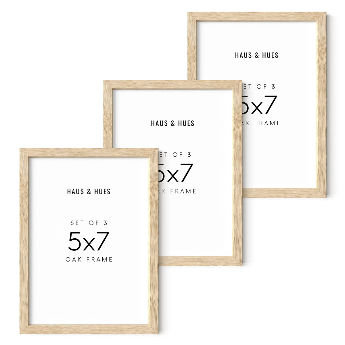 Beige Oak Wood 5x7 Picture Frame (3 Count)