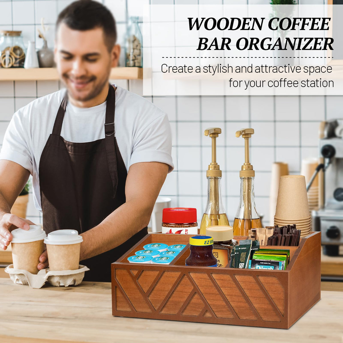 Coffee Station Organizer for Counter (23.52 Ounce)
