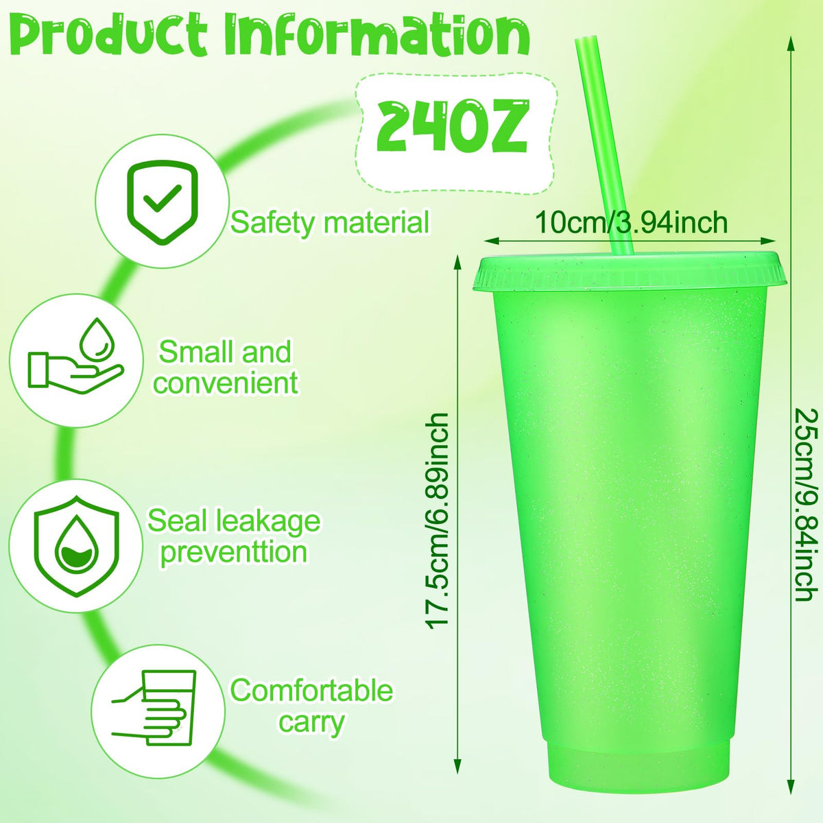 60 Pack Tumbler with Straw and Lid Bulk Cups for Gifts Glitter Plastic Coffee Cups 24 (60 Count)