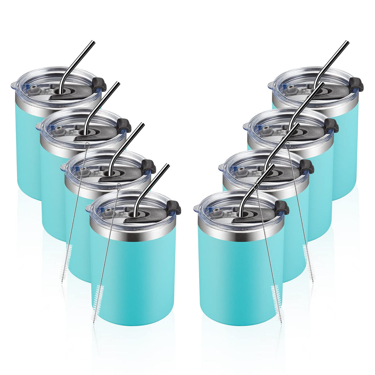 12oz 8Pack Insulated Stainless Steel Reusable Mug (8 Count)