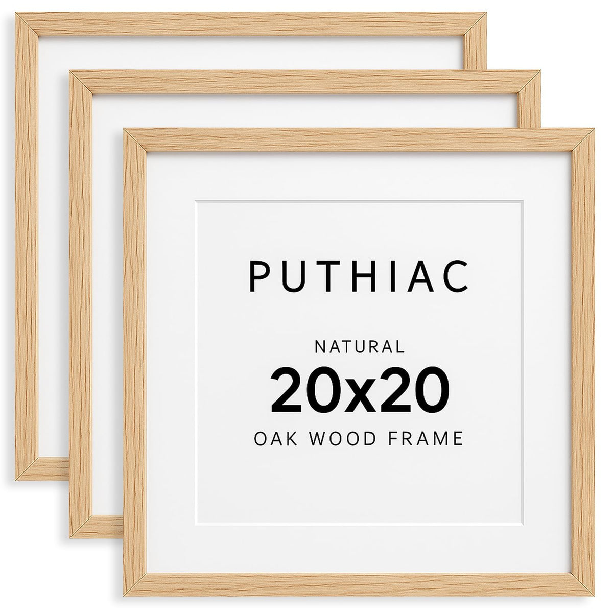 20x20 Solid Oak Wood Picture Frames (3 Count)