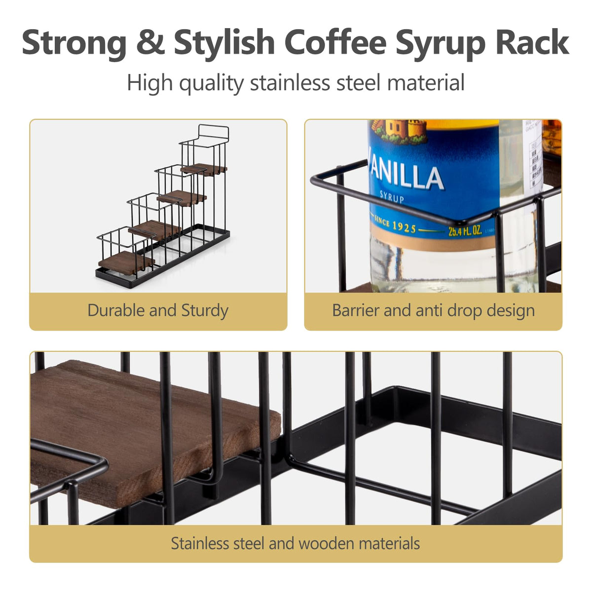 Coffee Syrup Rack Organizer