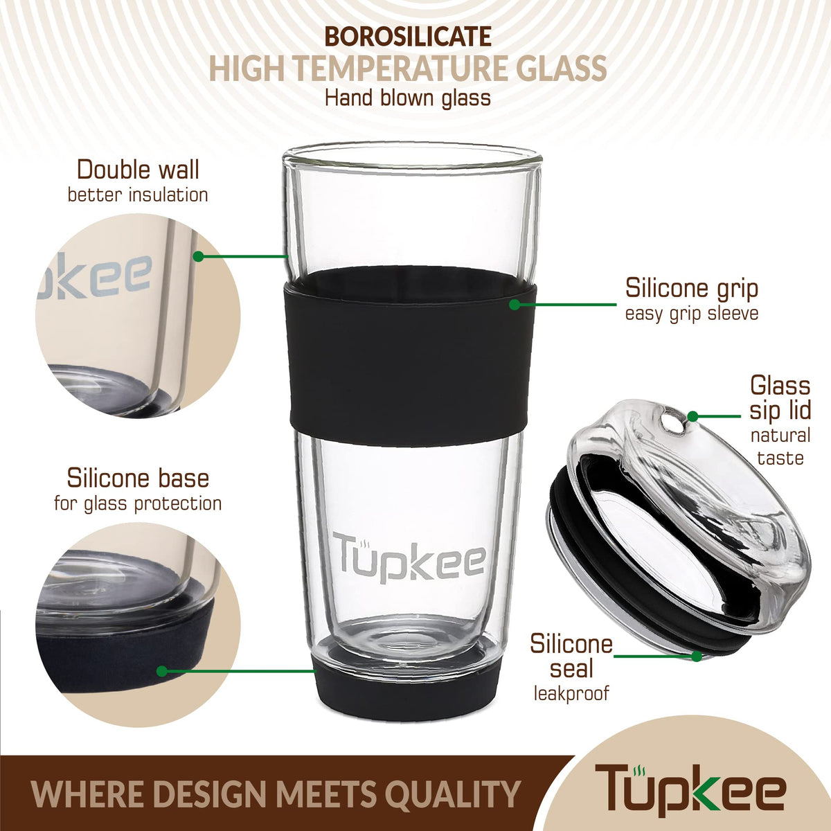 Double Wall All Glass Tumbler