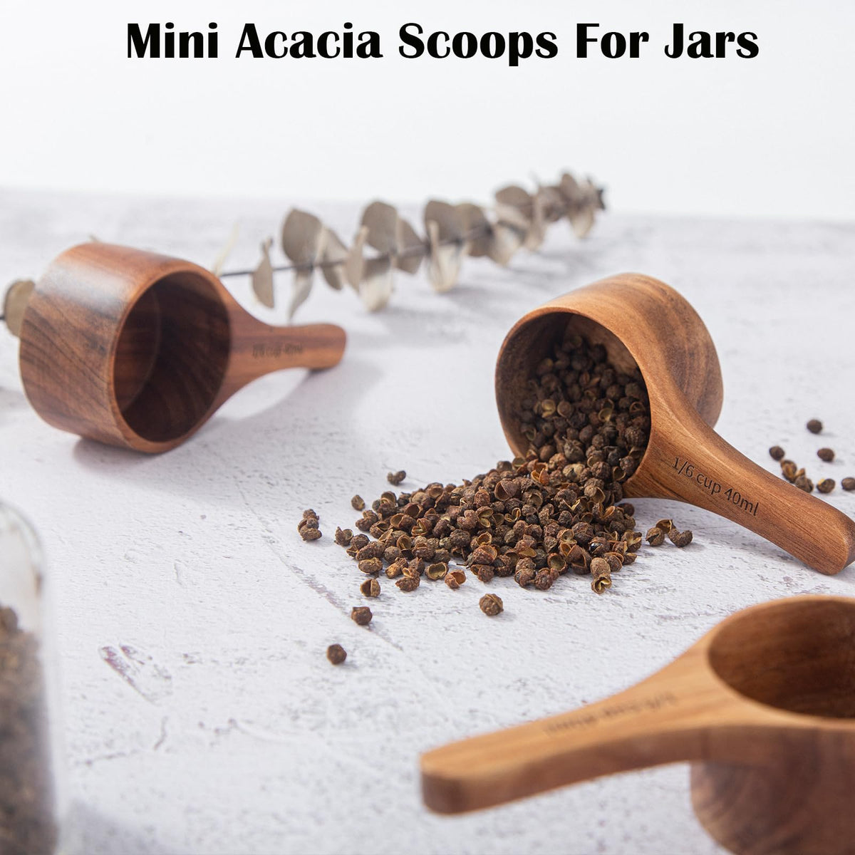 Wooden Scoops for Canisters Wooden Scoops for Jars Measuring Spoons for Ground Coffee Scoop 6pcs Small Wood Scoop Kitchen Scoop Coffee Measuring Spoon for Salt Laundry Detergent (6 Count)