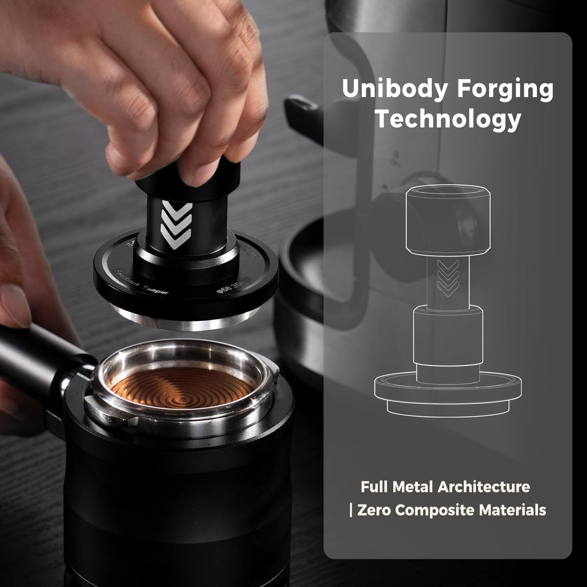 39MM V6 Impact Espresso Tamper with Sound Feedback