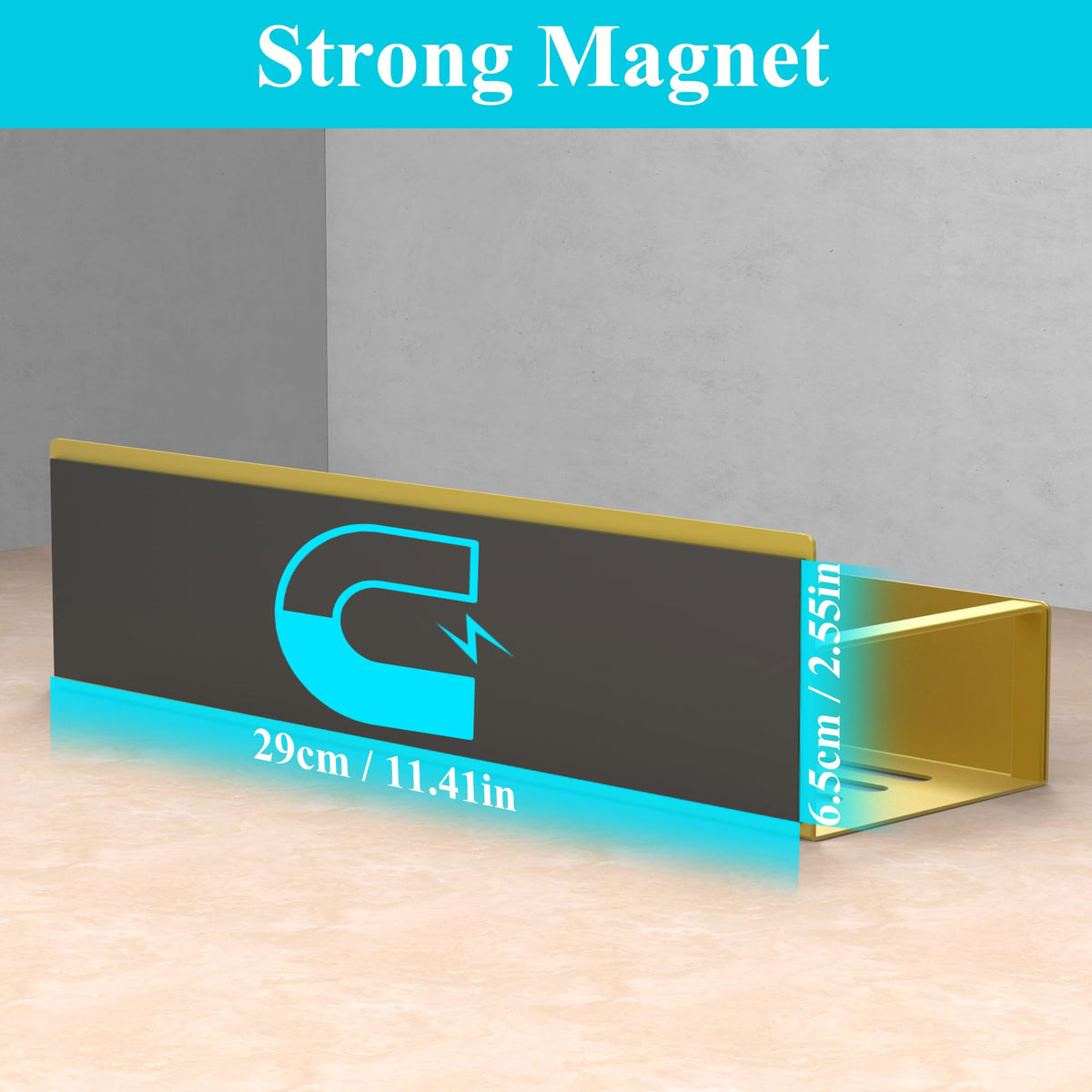 Metal Magnetic Spice Rack for Refrigerator Gold (4 Count)
