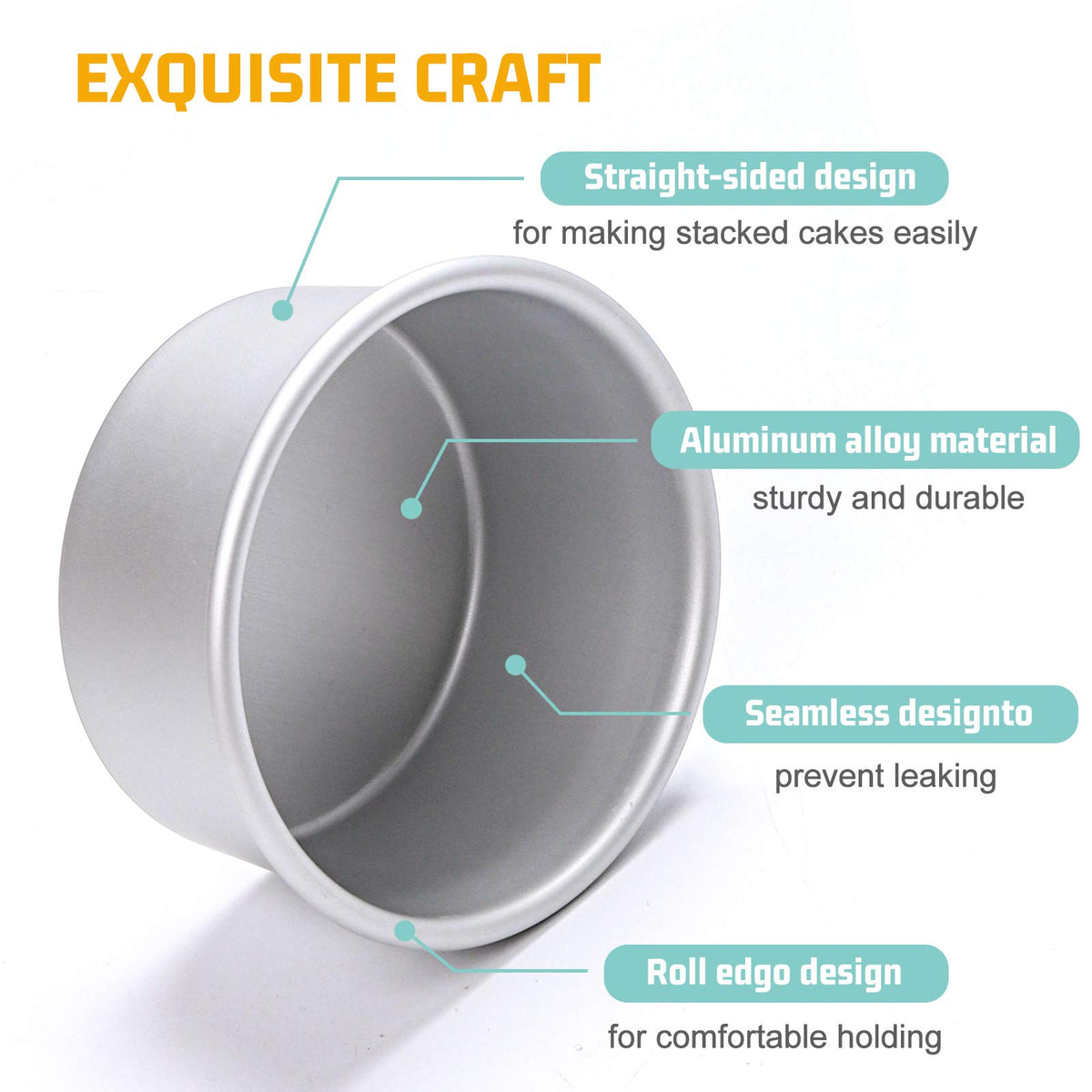 4 Inch Aluminum Round Cake Pan (8 Count)