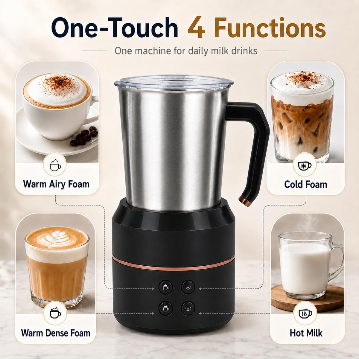 Electric Milk Frother 8.5oz