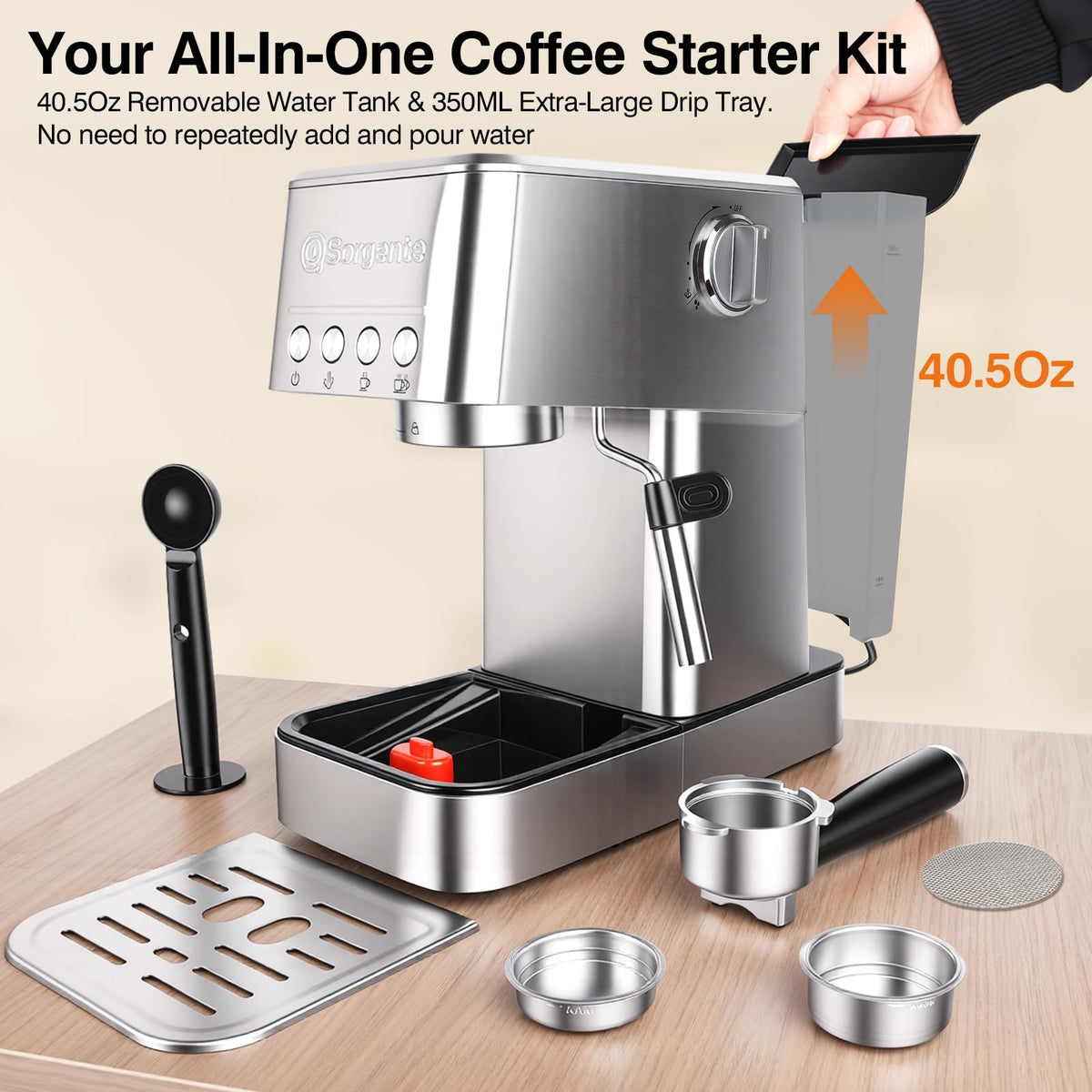 Stainless Steel Espresso Machine 20 Bar
