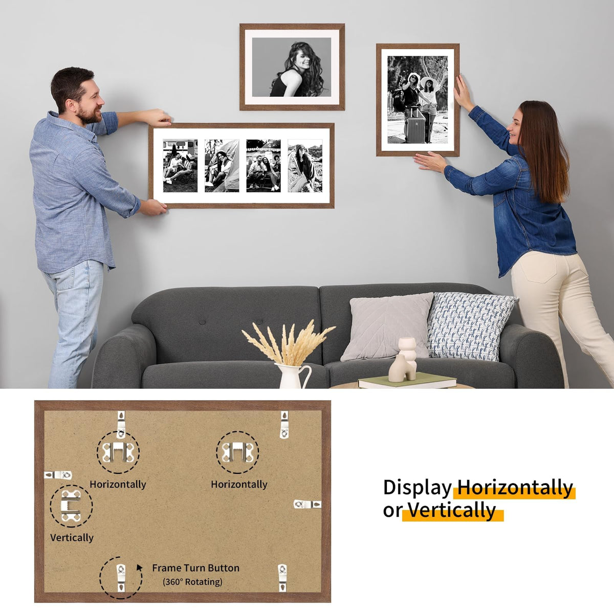9x12 Solid Oak Wood Picture Frames (3 Count)