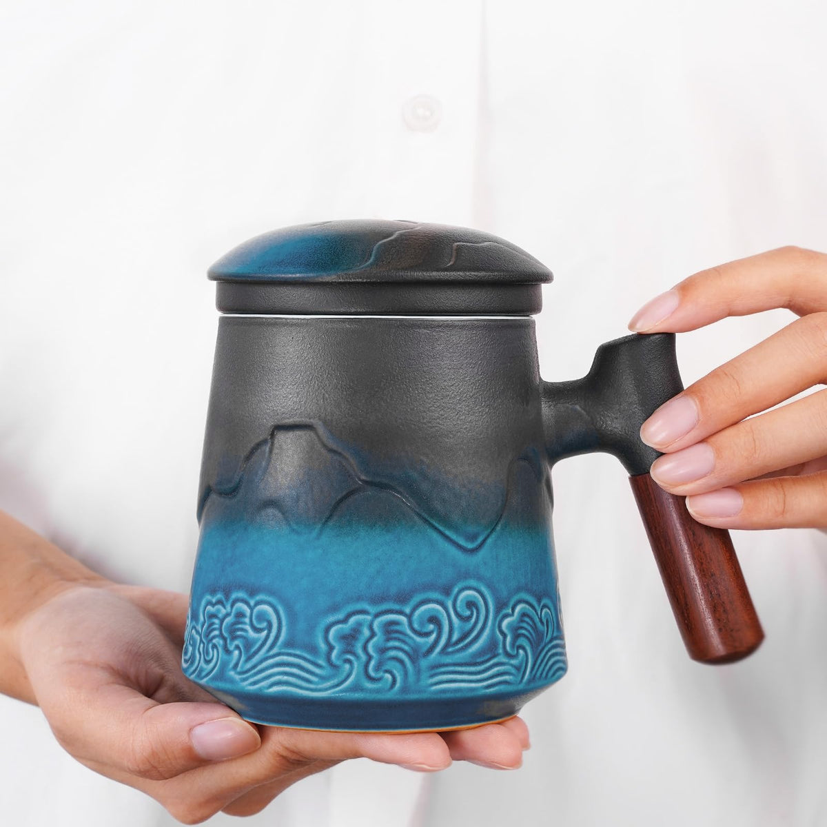 Tea Cup with Infuser and Lid for Loose Leaf Tea Steeper
