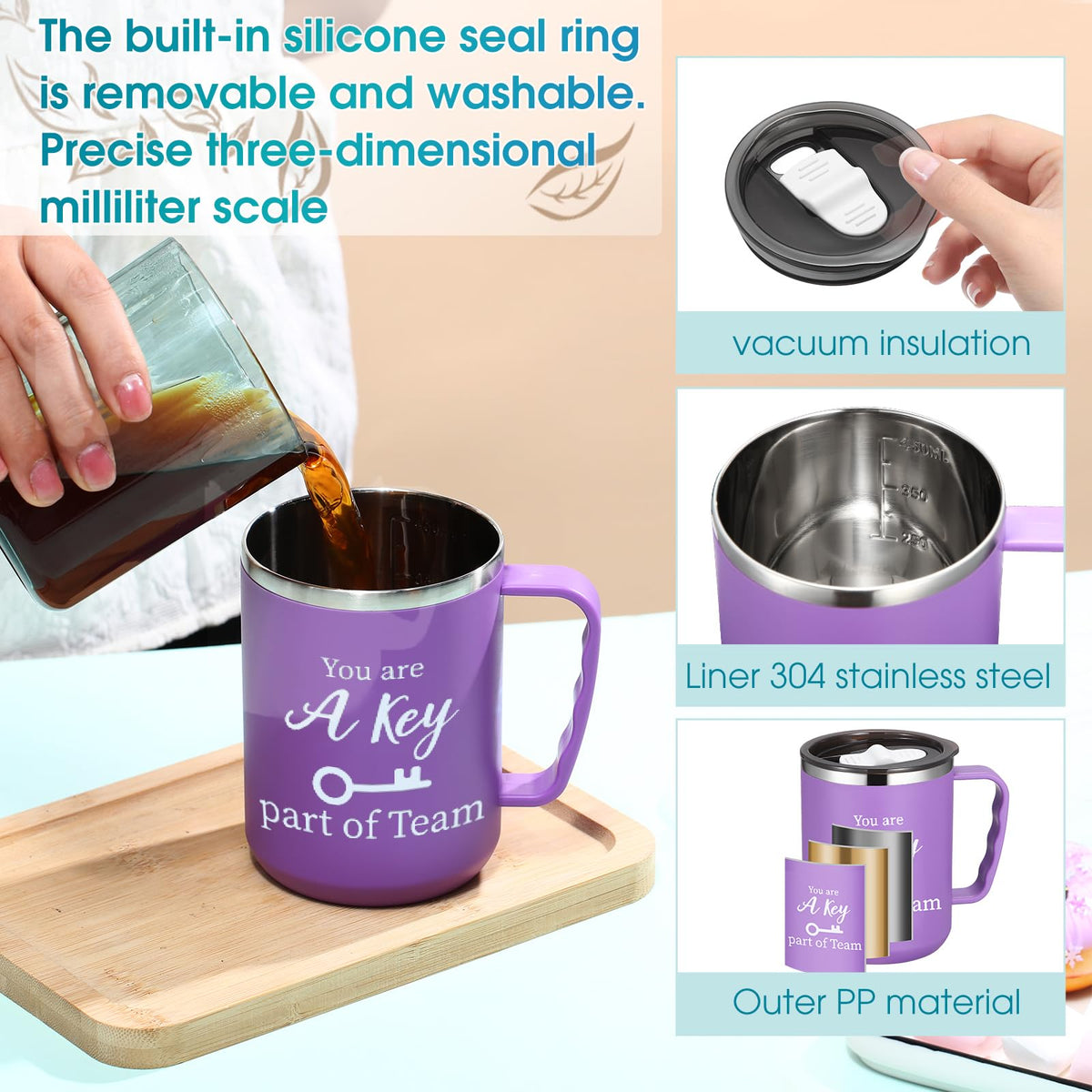 12 Pcs Inspirational Coffee Mug Bulk 17oz Employee Appreciation Gift