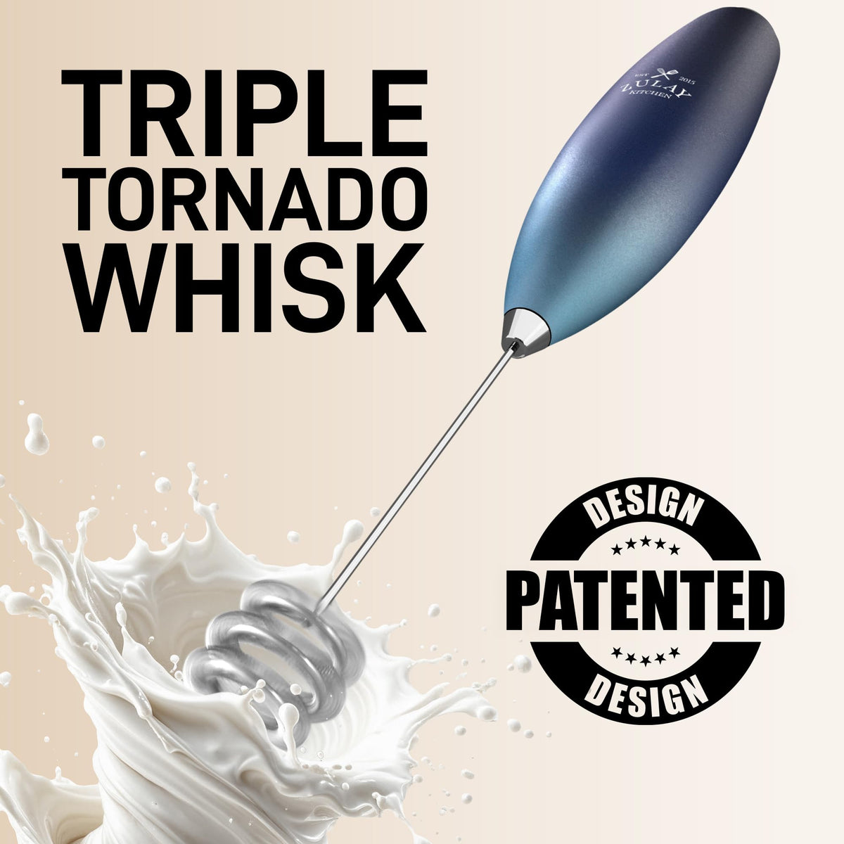 Powerful Milk Frother Wand With Duracell Batteries