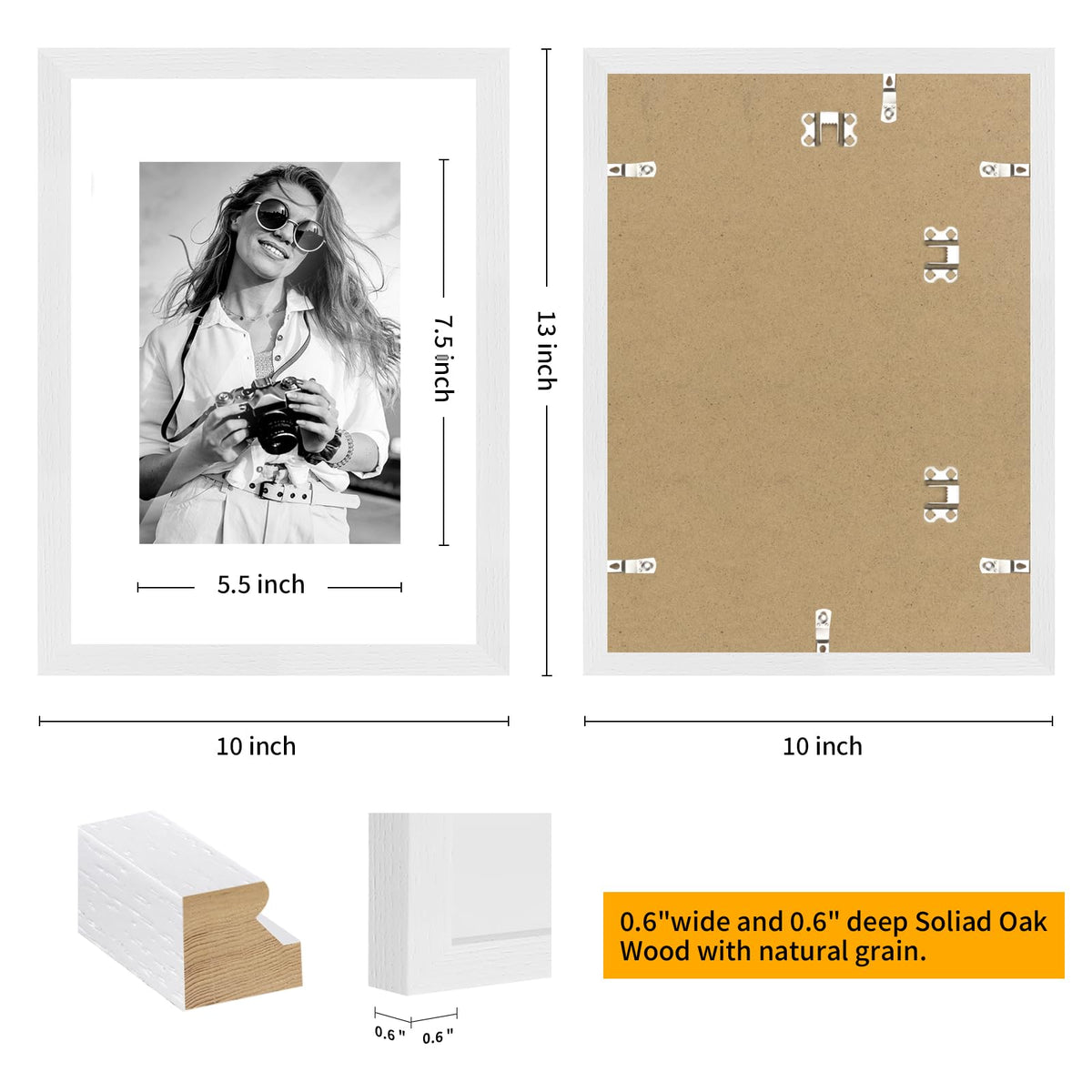 9x12 Solid Oak Wood Picture Frames (3 Count)