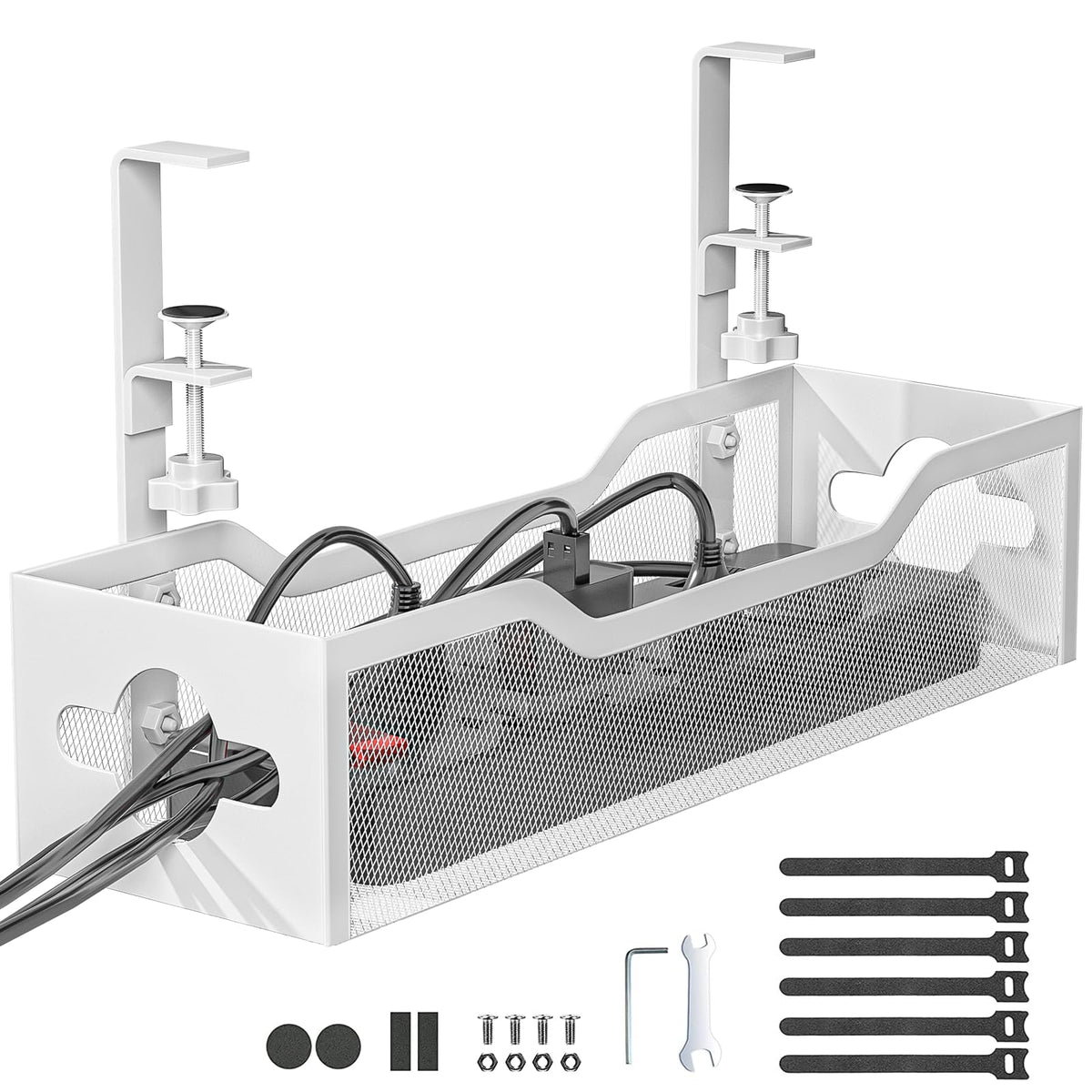 Under Desk Cable Management Tray White