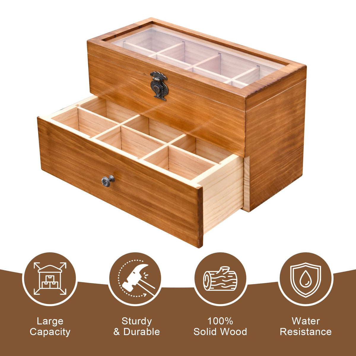 Wood Tea Bag Organizer