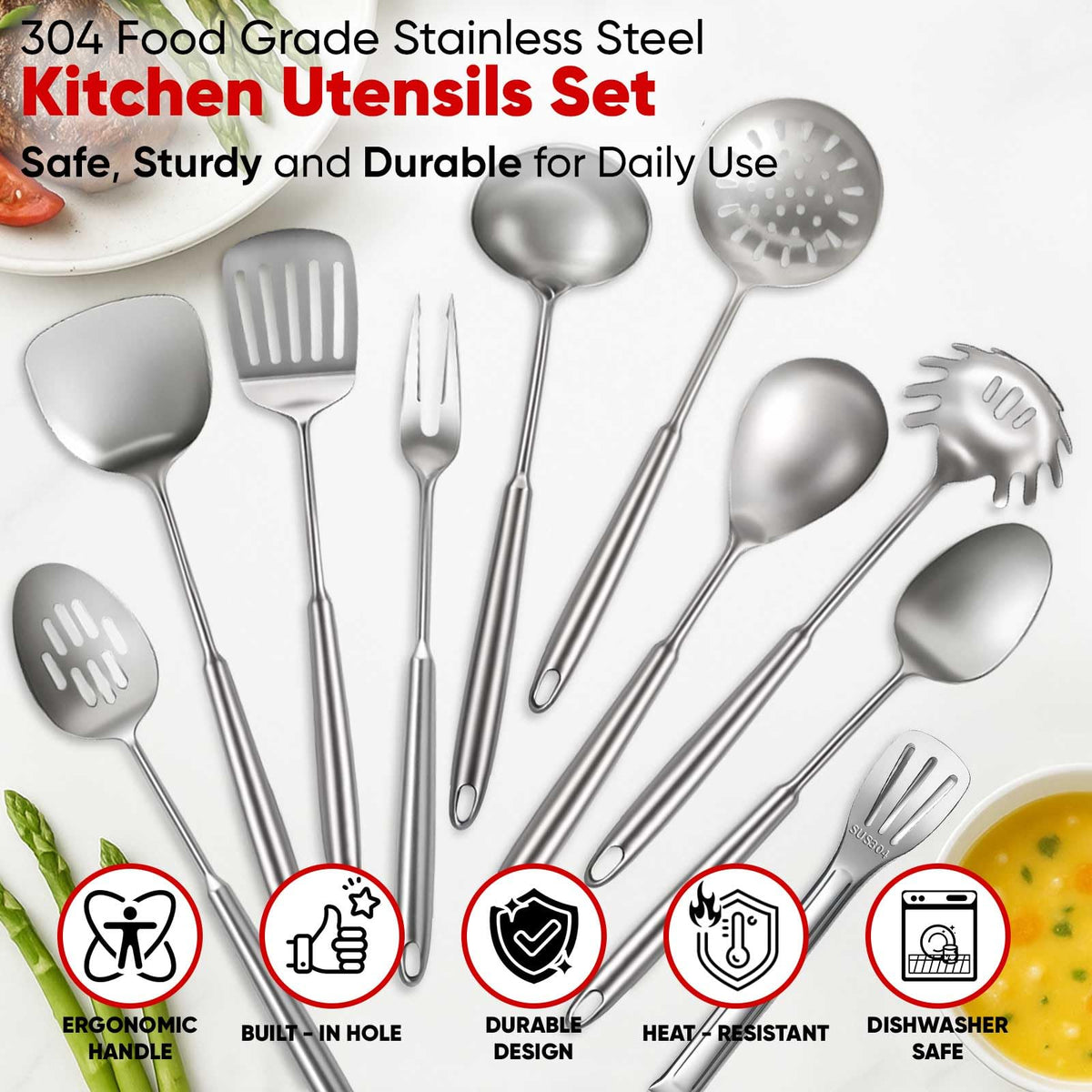 Newness 10 Pcs Cooking Utensils Set (10 Count)