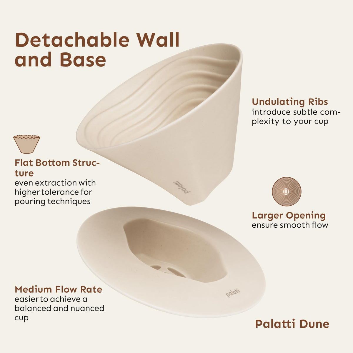 Dune Porcelain Pour Over Coffee Dripper