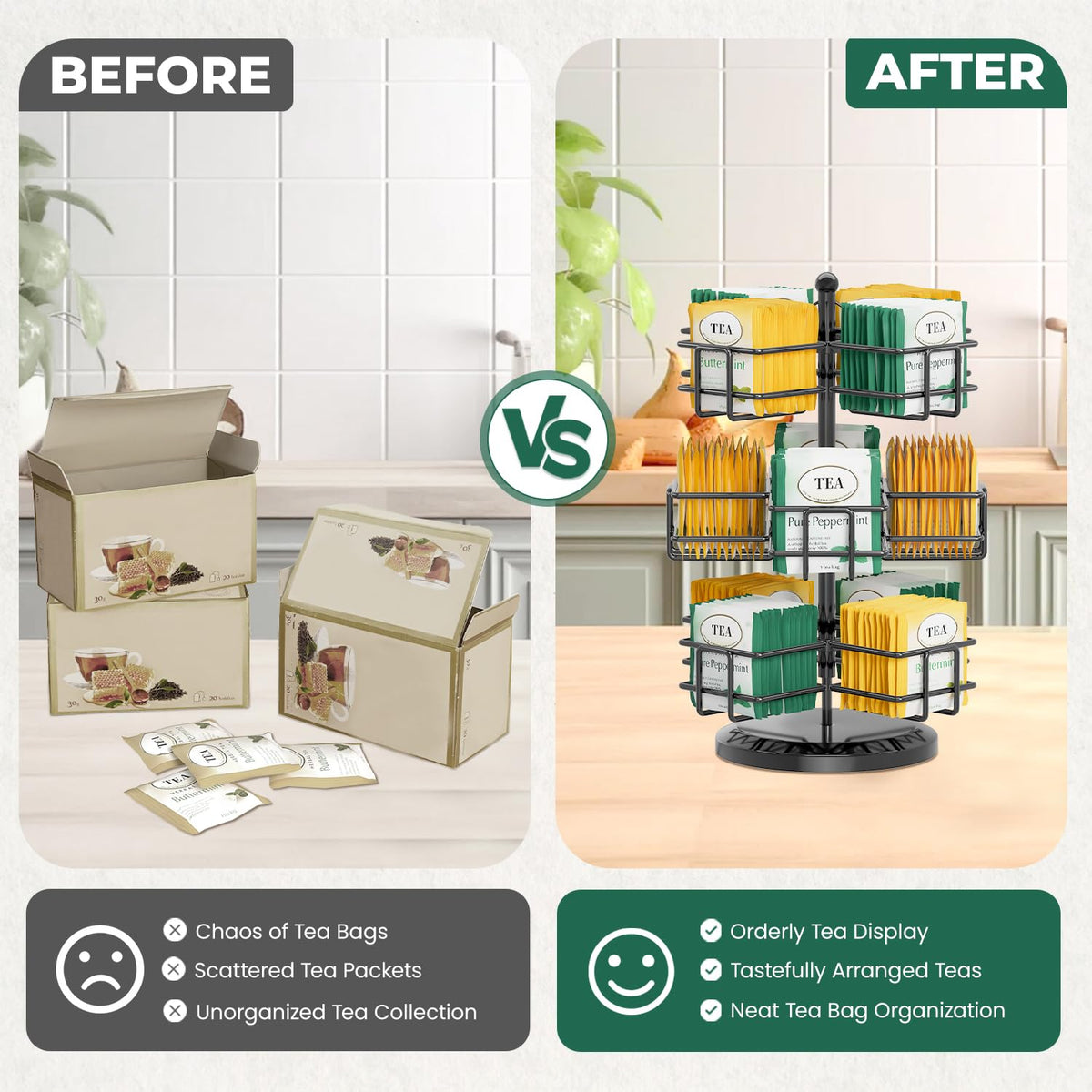 Tea Bag Holder Organizer for Counter