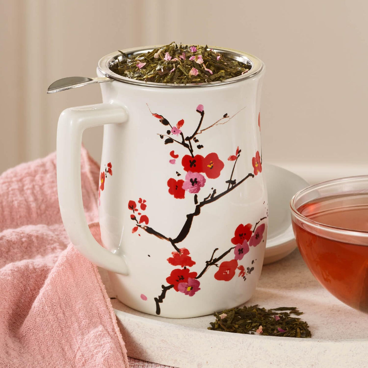 Ceramic Fiore Tea Cup with Infuser