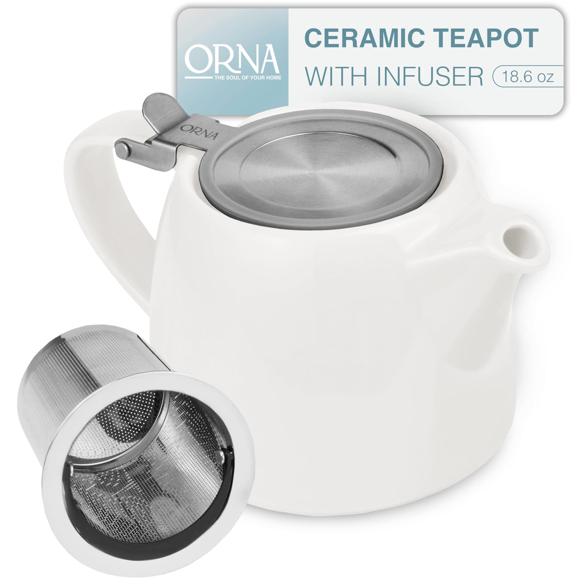 ORNA Ceramic Teapot with Tea Infuser