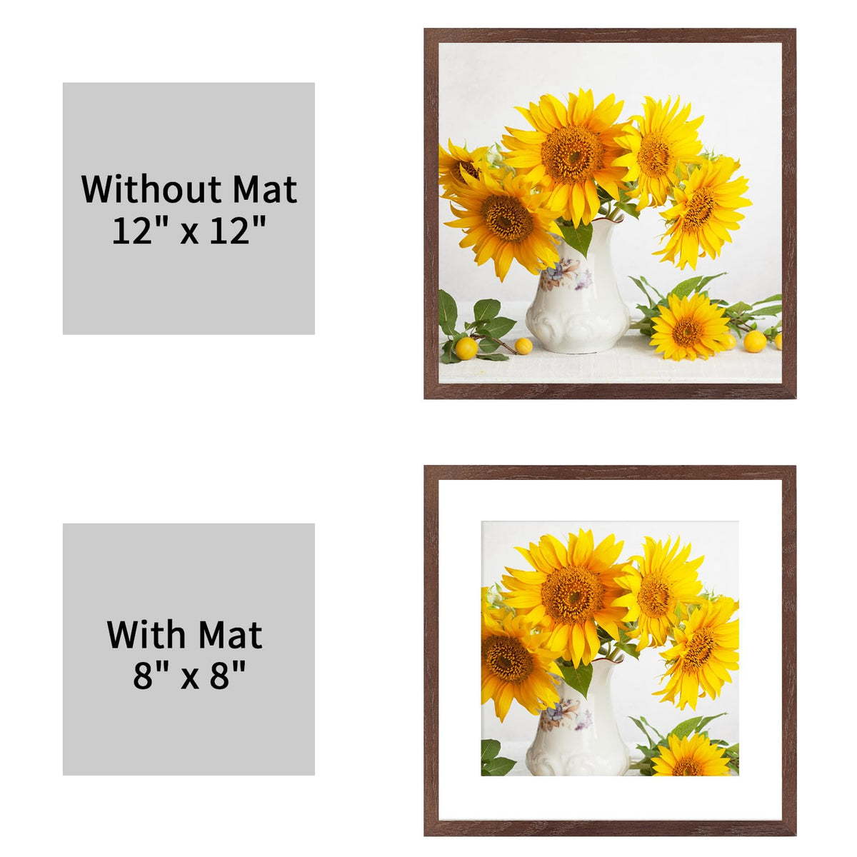 12x12 Solid Oak Wood Picture Frames (3 Count)