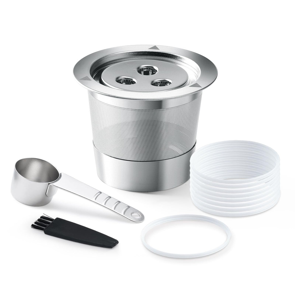 Stainless Steel Reusable Ninja K Cups Pods Compatible with Ninja CFP201 CFP301 Dual Brew Pro Machine 3 Hole Refillable Coffee Pods Permanent K Cups Filters Coffee Accessories (2 Count)