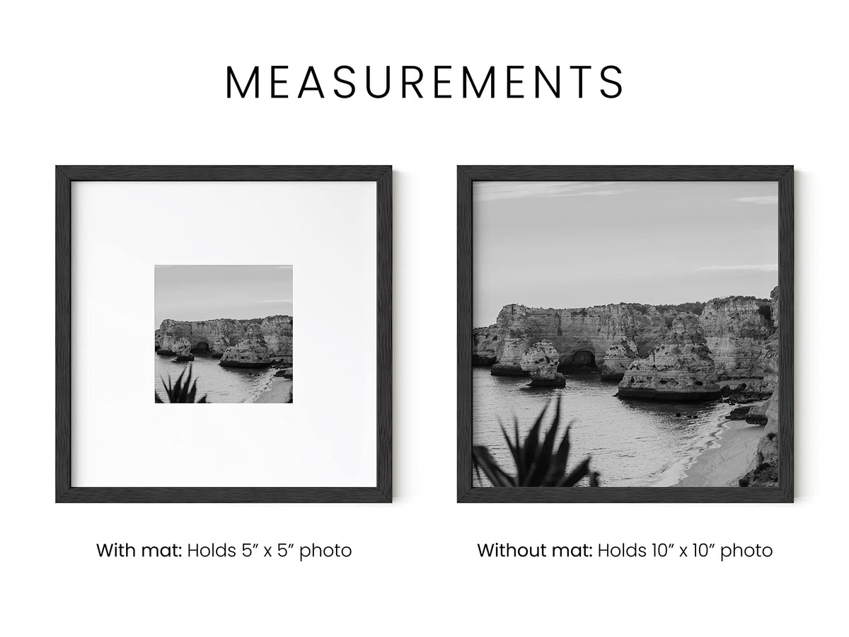 Solid Oak Wood 10”x10” Picture Frames Matted to 5”x5” Set of 3 (3 Count)