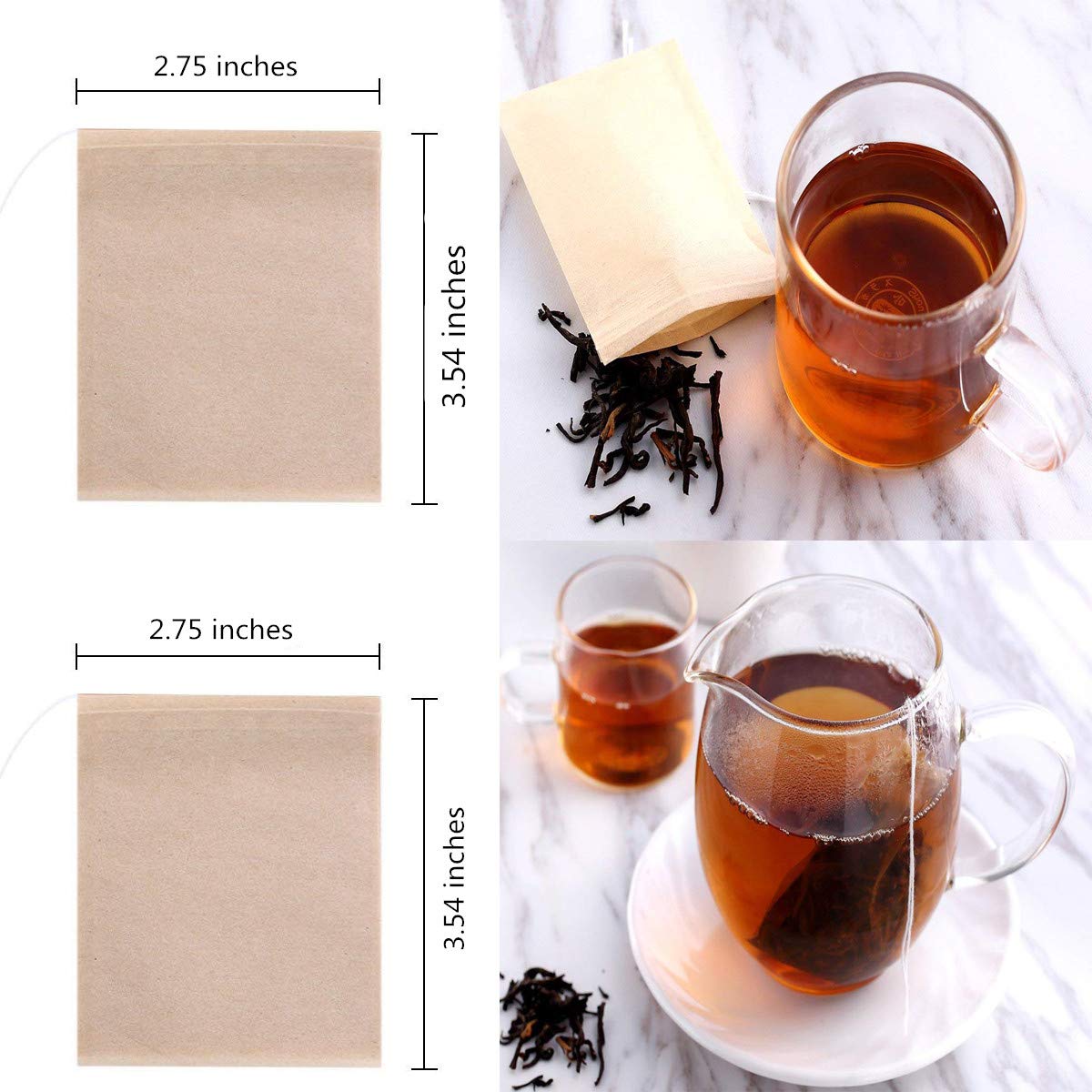 400 Pack Disposable Drawstring Tea Filter Bags (400 Count)