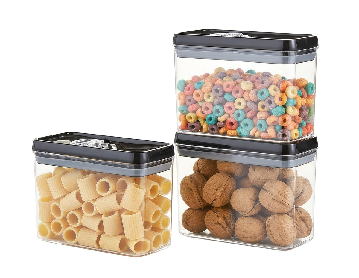 Flip Tite Storage Container with Lid 4” RECTANGULAR Airtight Ring Flip Top (3 Count)