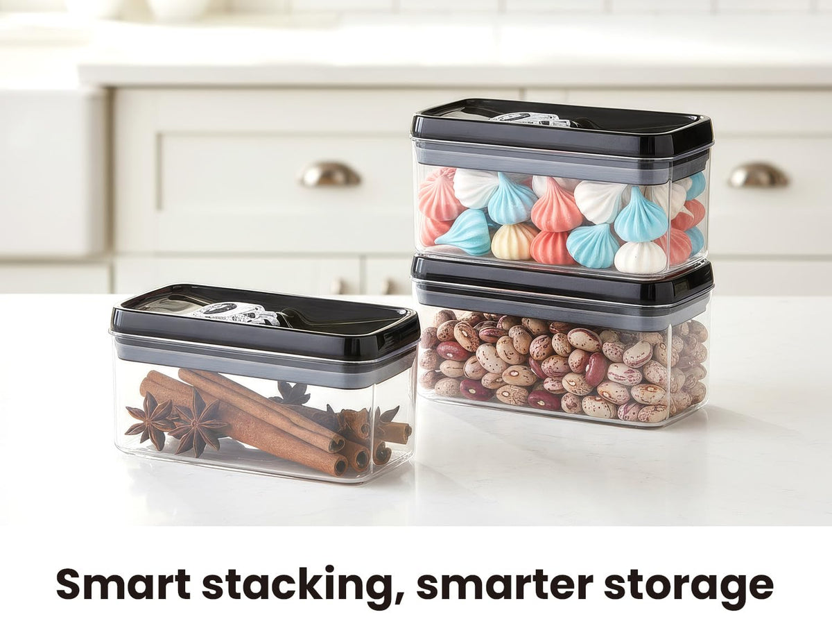 Flip Tite Food Storage Container with Lid 4” RECTANGLE Airtight Ring Flip Lock Top (3 Count)