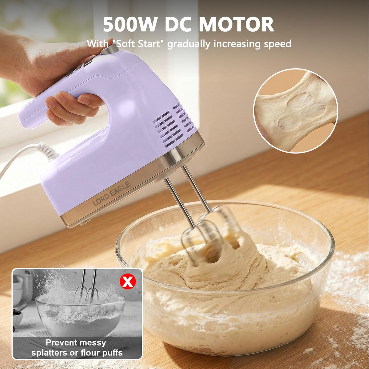 9 Speed Digital Hand Mixer Electric Handheld