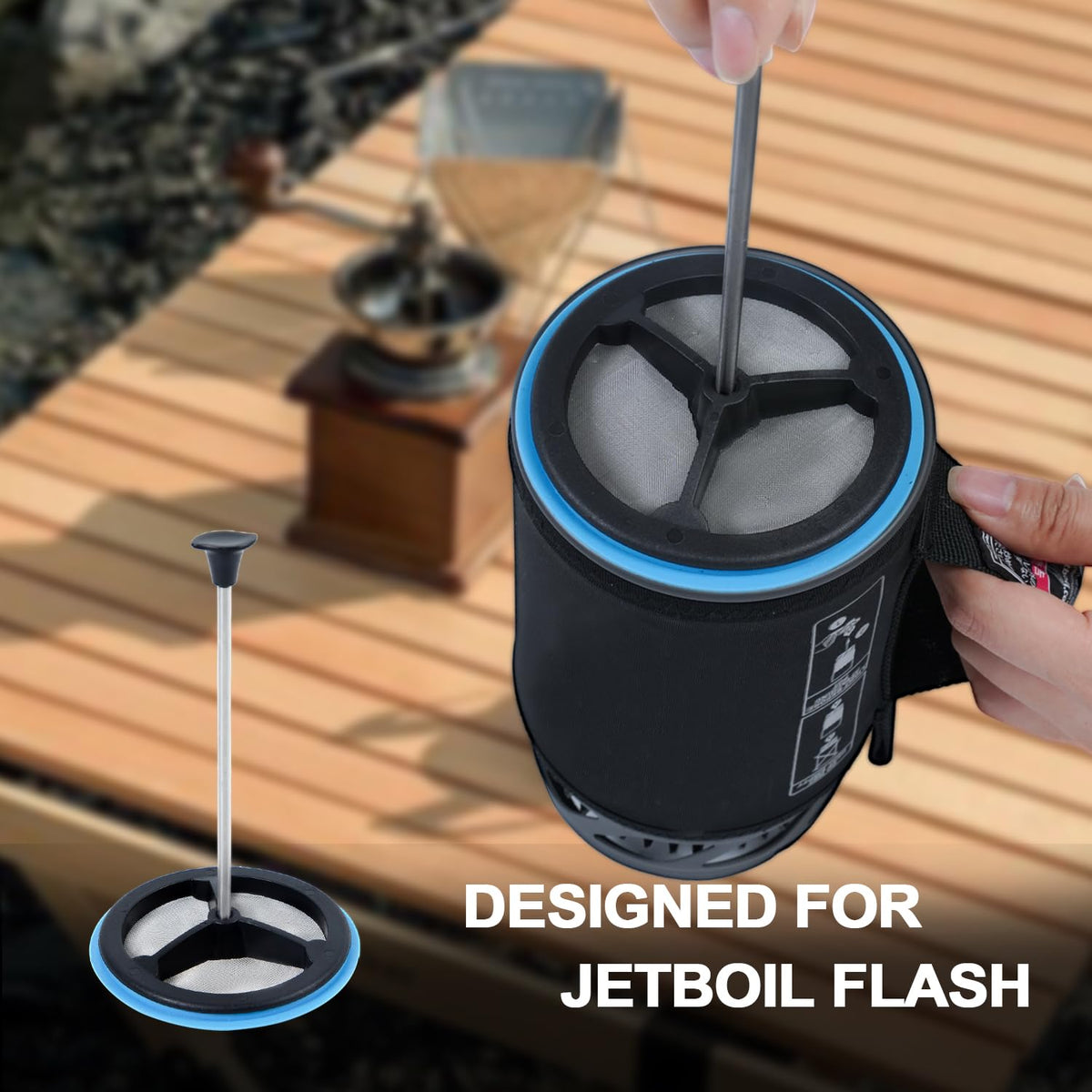 2 Pack Silicone French Press Coffee Makers compatible with Jetboil Flash Camping Stoves (2 Count)