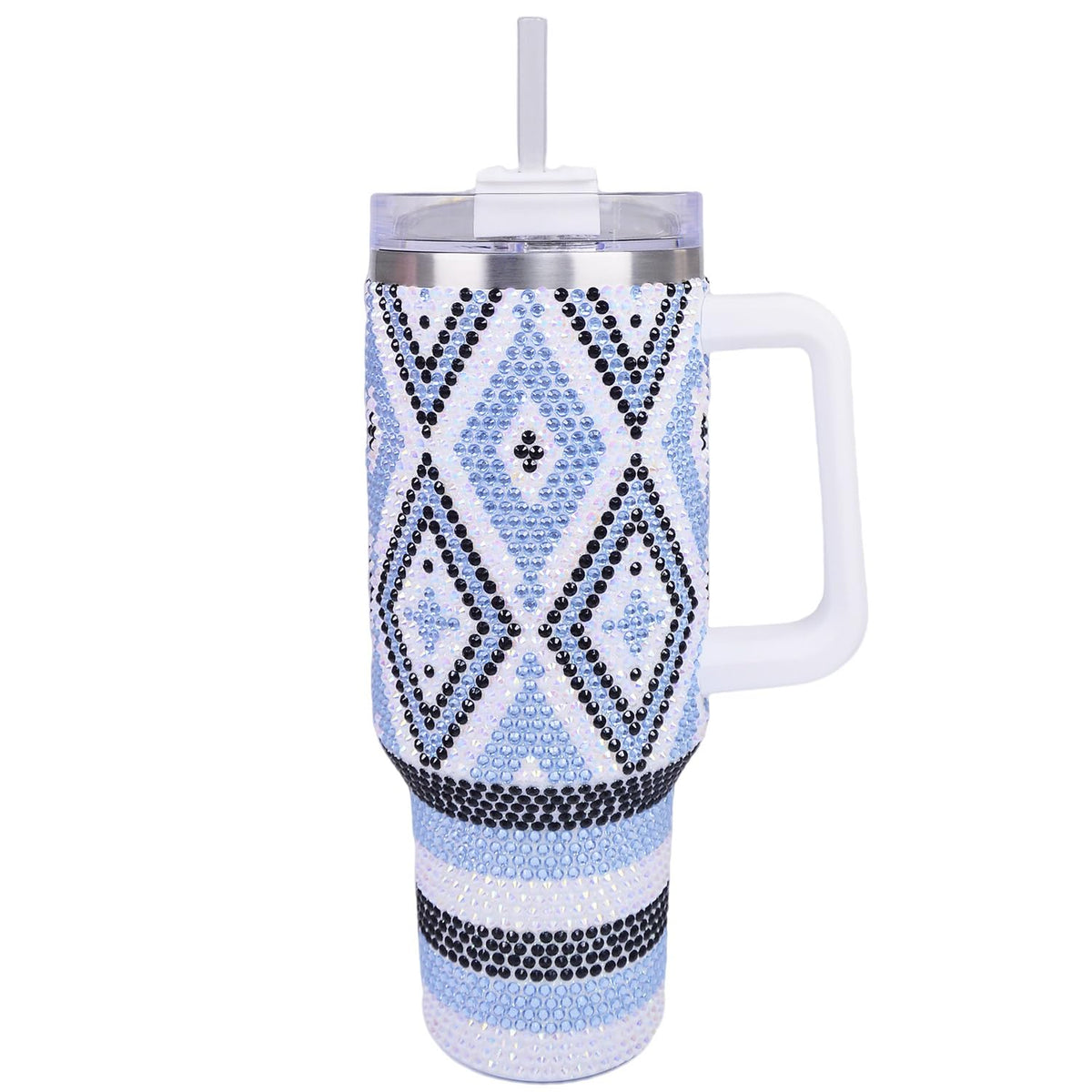 40oz Bling Rhinestone Tumbler with Handle and Straw Glitter Cups
