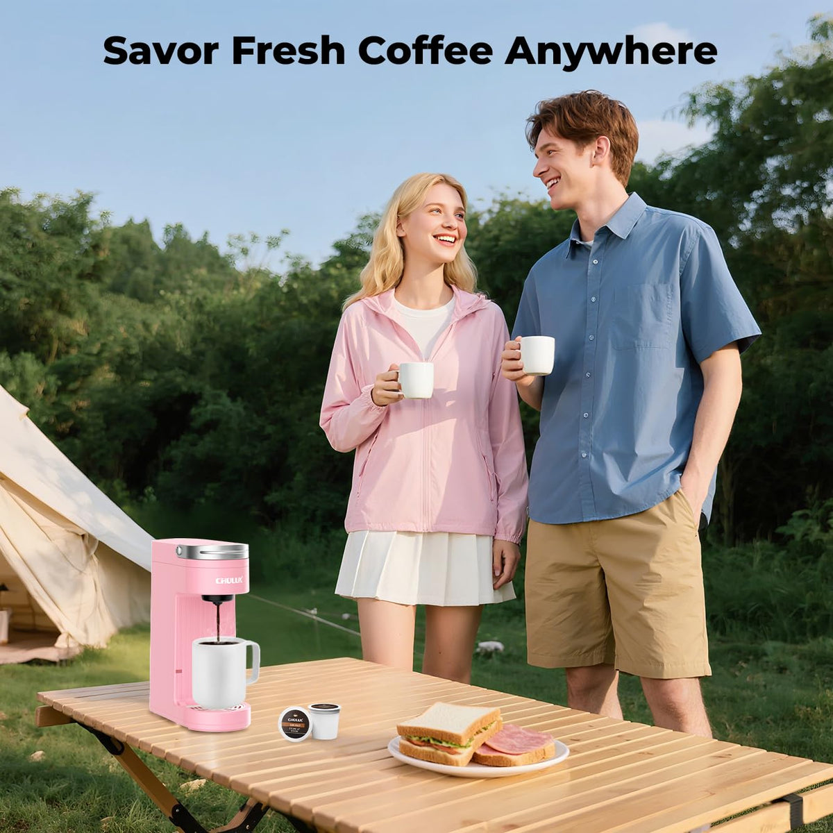 Slim Single Serve Coffee Maker for K Cup Pod for Small Spaces