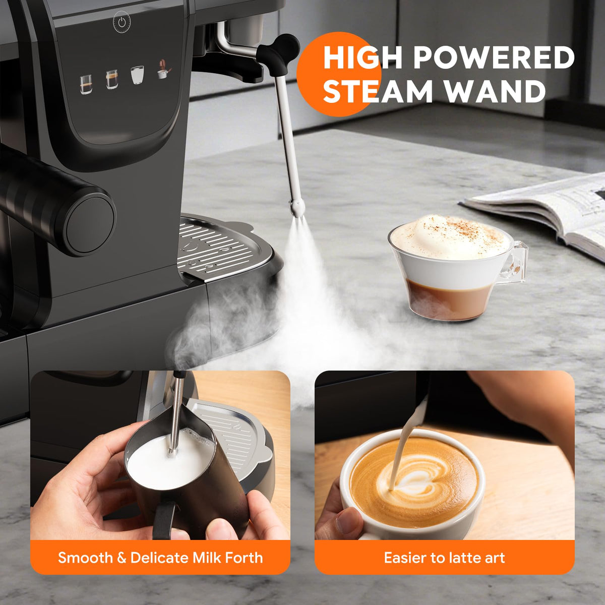 Semi Automatic Espresso Machine with Grinder