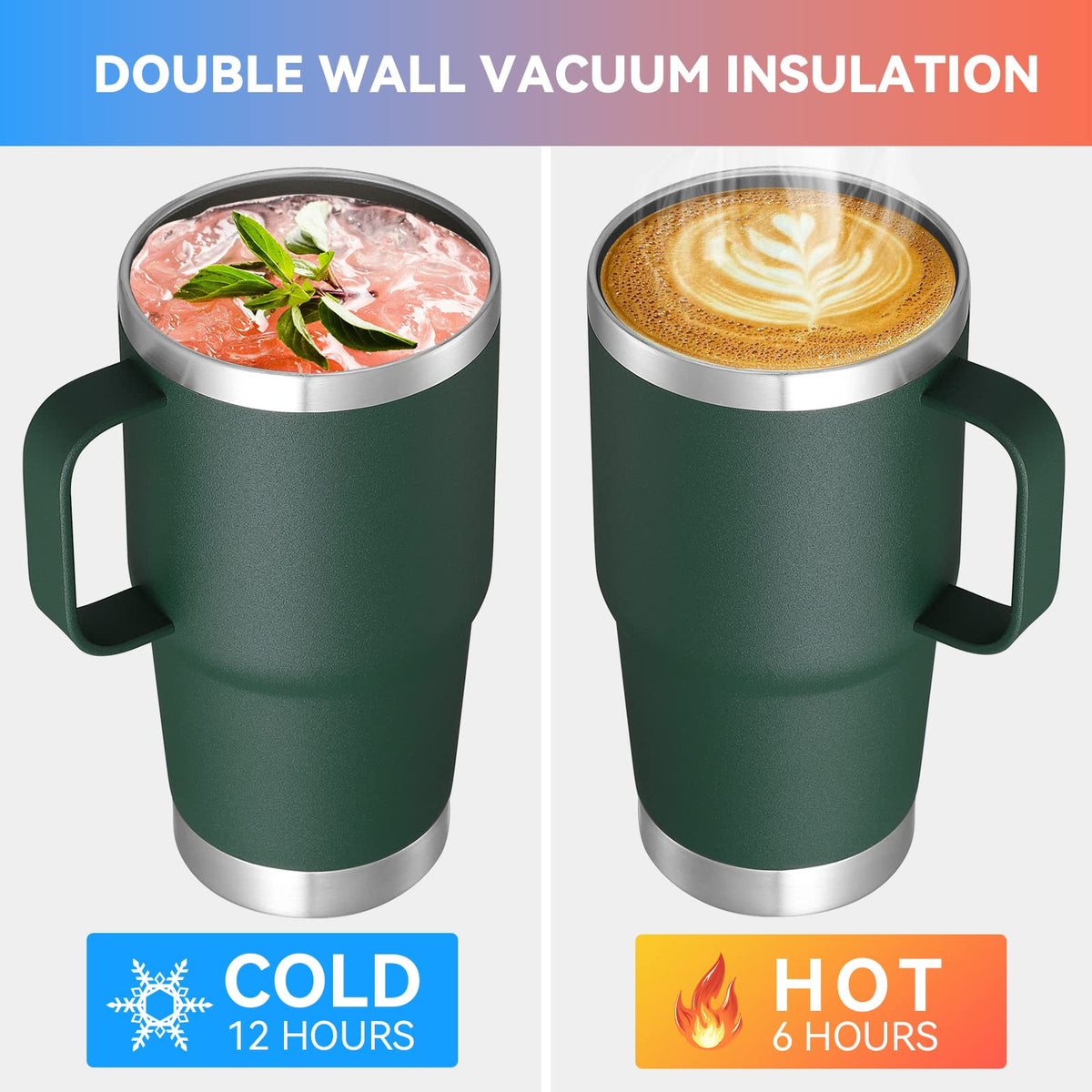 20 oz Tumbler Bulk with Handle Lid and Straw (12 Count)