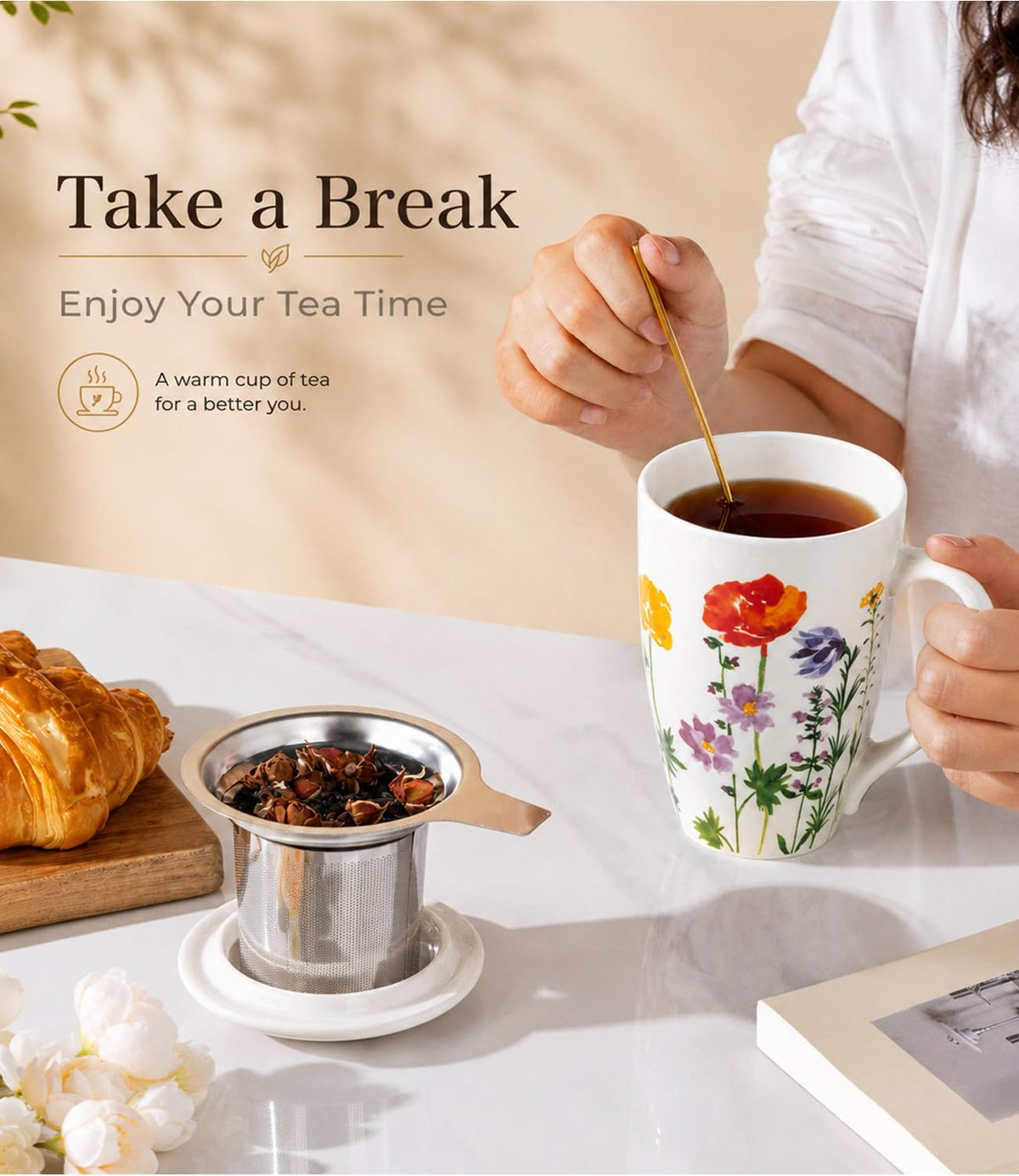 Tea Cup With Infuser and Lid