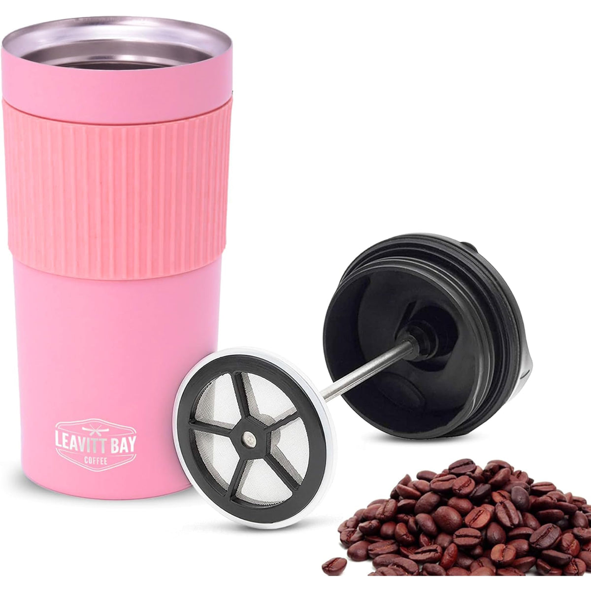 Pink Portable French Press Travel Mug & Coffee Maker