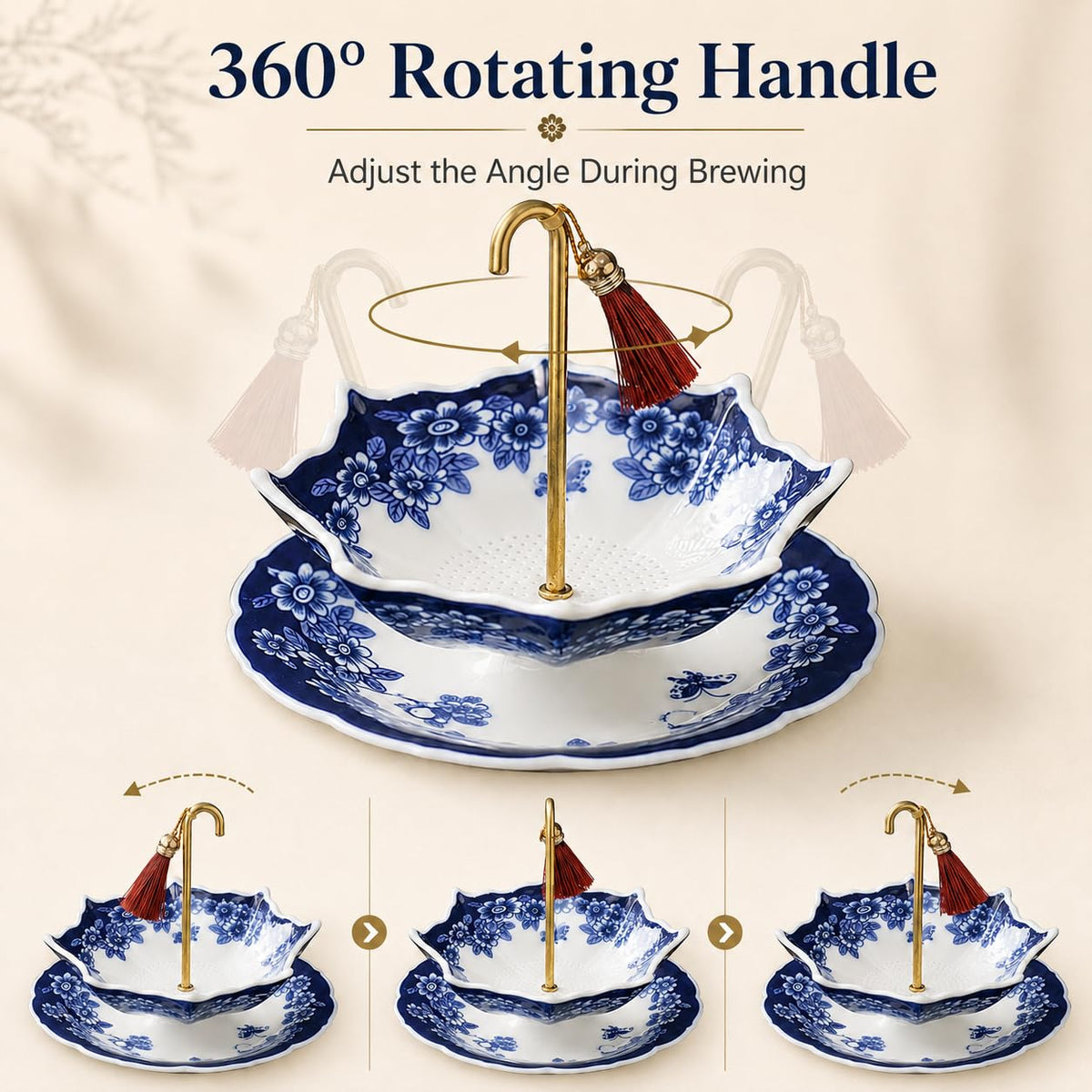Ceramic Umbrella Tea Strainer for Loose Leaf Tea